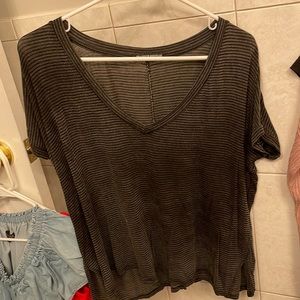 Brandy Melville striped v-neck shirt